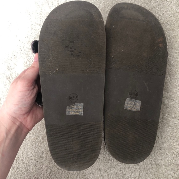 Joie Brown Waffle Woven Sandal With Gold Buckle Size 8.5 - Picture 4 of 7